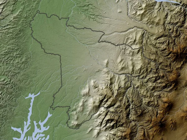 Santo Domingo Los Tsachilas Prowincja Ekwador Mapa Wzniesień Kolorowa Stylu — Zdjęcie stockowe