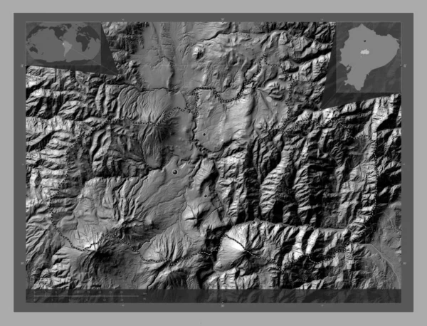 Tungurahua Επαρχία Εκουαδόρ Bilevel Υψομετρικός Χάρτης Λίμνες Και Ποτάμια Τοποθεσίες — Φωτογραφία Αρχείου