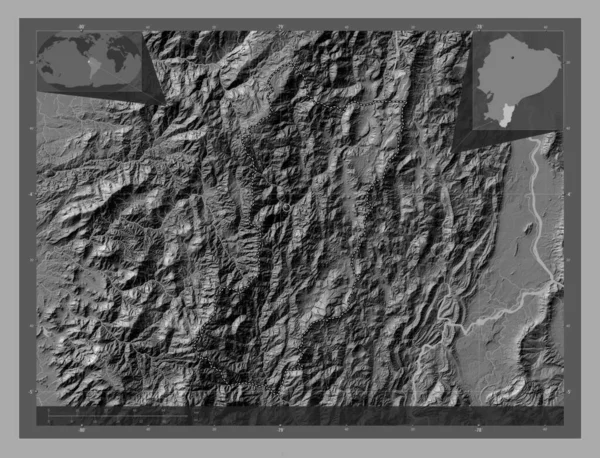 Zamora Chinchipe Επαρχία Εκουαδόρ Bilevel Υψομετρικός Χάρτης Λίμνες Και Ποτάμια — Φωτογραφία Αρχείου