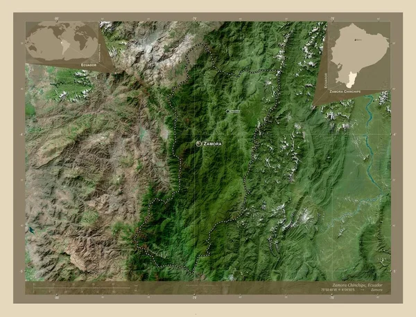 Zamora Chinchipe Провінція Еквадор Супутникова Карта Високої Роздільної Здатності Місця — стокове фото