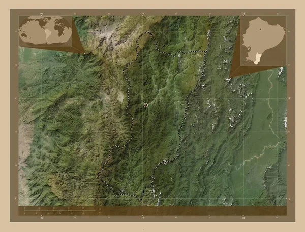 Zamora Chinchipe Provincie Ekvádor Satelitní Mapa Nízkým Rozlišením Pomocné Mapy — Stock fotografie