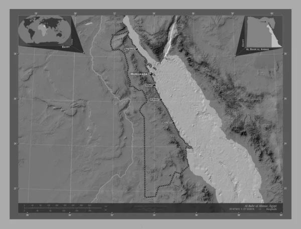 Аль Бахр Аль Ахмар Провінція Єгипту Білевелівська Карта Висот Озерами — стокове фото