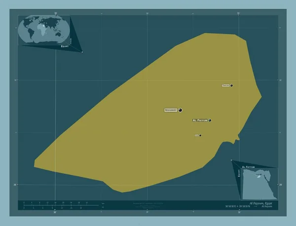 Φαγιούμ Κυβερνήτης Της Αιγύπτου Ατόφιο Χρώμα Τοποθεσίες Και Ονόματα Μεγάλων — Φωτογραφία Αρχείου