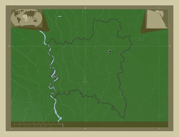 Gharbiyah Governatorato Egitto Mappa Elevazione Colorata Stile Wiki Con Laghi — Foto Stock