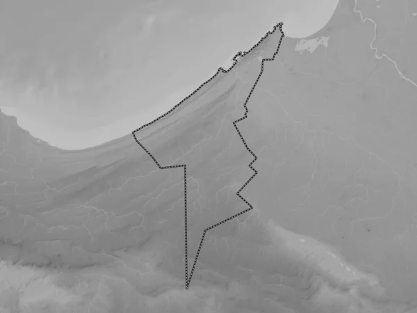 Iskandariyah Gouvernement Von Ägypten Graustufen Höhenkarte Mit Seen Und Flüssen — Stockfoto