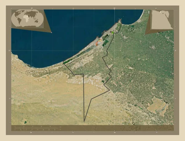 Iskandariyah Gouverneur Van Egypte Satellietkaart Met Hoge Resolutie Hulplocatiekaarten Hoek — Stockfoto