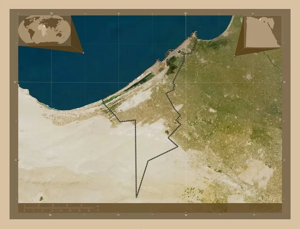 Iskandariyah Gouvernorat Egypte Carte Satellite Basse Résolution Corner Cartes Localisation — Photo