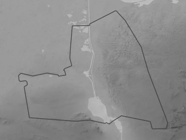 Isma Iliyah Governorate Egypt Grayscale Elevation Map Lakes Rivers — Stock Photo, Image