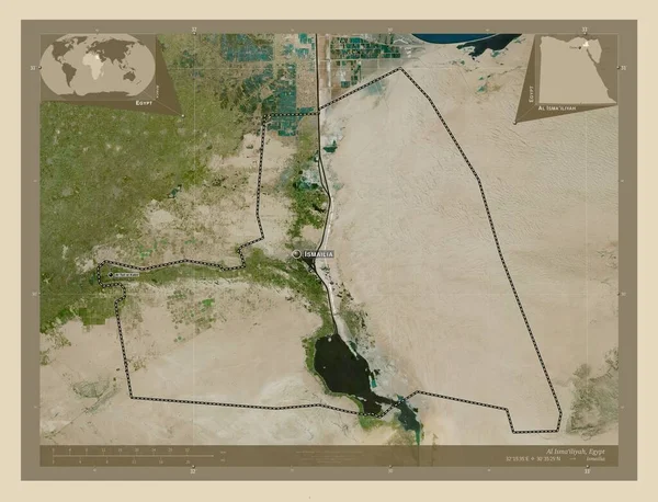 Аль Исмаилия Провинция Египет Спутниковая Карта Высокого Разрешения Места Названия — стоковое фото