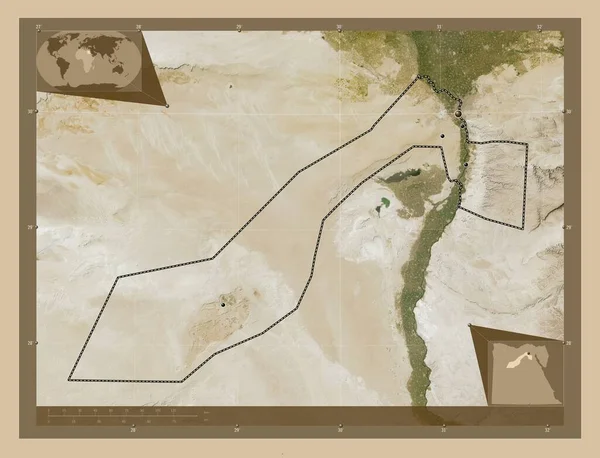 Jizah Gobernación Egipto Mapa Satelital Baja Resolución Ubicaciones Las Principales —  Fotos de Stock