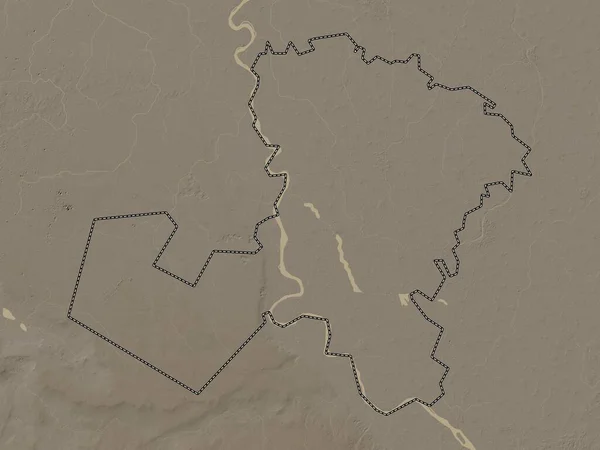 Minufiyah Gobernación Egipto Mapa Elevación Coloreado Tonos Sepia Con Lagos —  Fotos de Stock