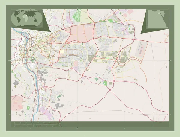 Qahirah Gobernación Egipto Open Street Map Mapas Ubicación Auxiliares Esquina — Foto de Stock