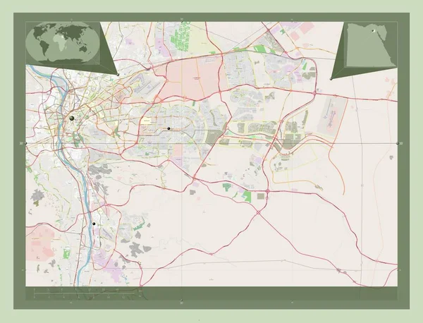 Qahirah Gobernación Egipto Open Street Map Ubicaciones Las Principales Ciudades — Foto de Stock