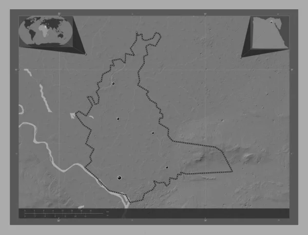 Аль Каліубія Провінція Єгипту Білевелівська Карта Висот Озерами Річками Розташування — стокове фото