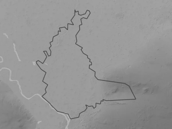 Qalyubiyah Governorate Egypt Grayscale Elevation Map Lakes Rivers — Stock Photo, Image