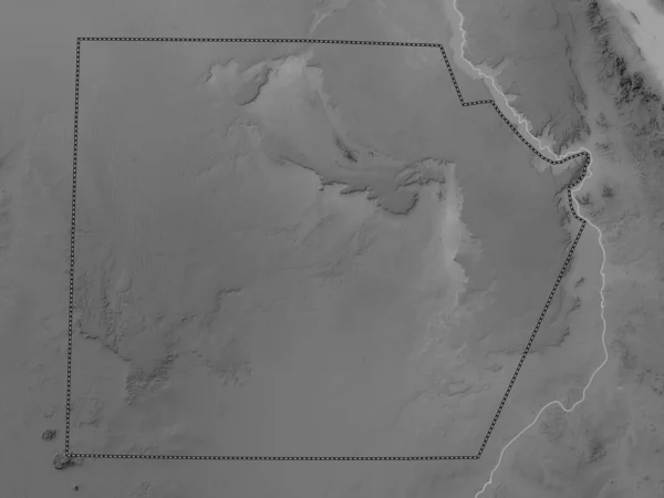 Wadi Jadid Gobernación Egipto Mapa Elevación Escala Grises Con Lagos — Foto de Stock