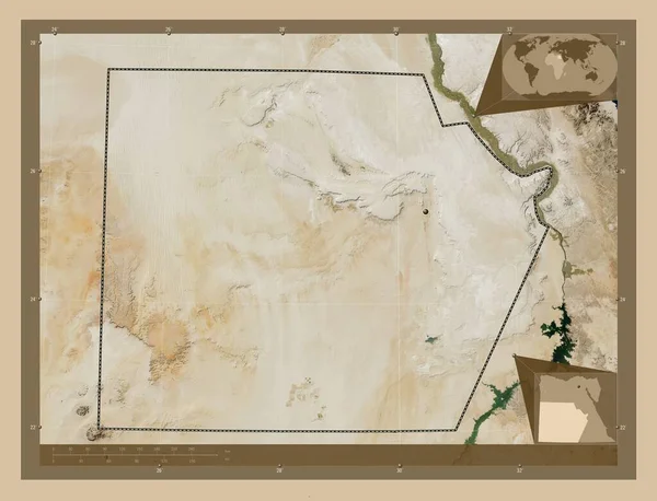 Wadi Jadid Governador Egipto Mapa Satélite Baixa Resolução Mapa Localização — Fotografia de Stock