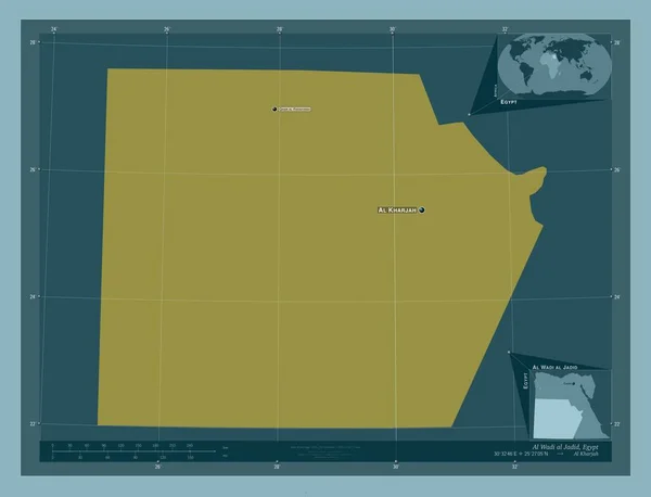 Wadi Jadid Governatorato Egitto Forma Tinta Unita Località Nomi Delle — Foto Stock