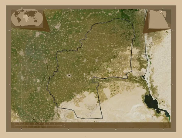 Шаркия Провинция Египет Карта Спутника Низкого Разрешения Вспомогательные Карты Расположения — стоковое фото