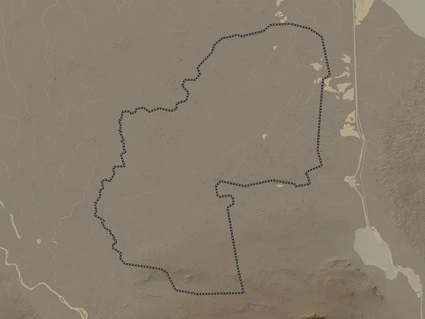 Шаркия Провинция Египет Карта Высот Окрашенная Сепиевые Тона Озерами Реками — стоковое фото