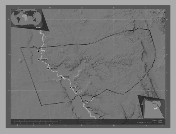 Asyut Mısır Valiliği Göllü Nehirli Çift Katlı Yükseklik Haritası Bölgenin — Stok fotoğraf