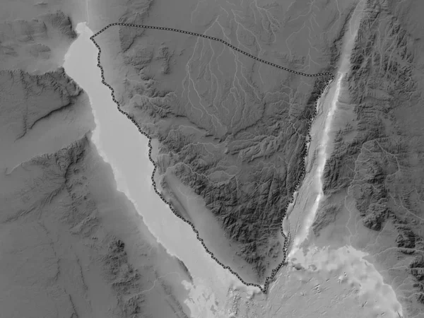 Janub Sina Κυβερνήτης Της Αιγύπτου Υψόμετρο Γκρι Χάρτη Λίμνες Και — Φωτογραφία Αρχείου