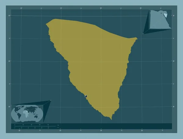 Януб Сина Провинция Египет Твердая Форма Цвета Вспомогательные Карты Расположения — стоковое фото