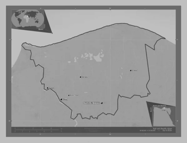 Кафр Шейх Провинция Египет Карта Высот Оттенках Серого Озерами Реками — стоковое фото