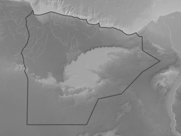 Matrouh Gouvernement Von Ägypten Graustufen Höhenkarte Mit Seen Und Flüssen — Stockfoto