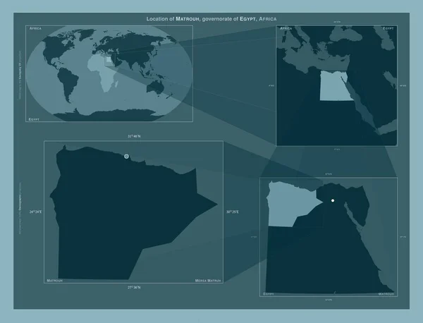 Matrouh Gobernación Egipto Diagrama Que Muestra Ubicación Región Mapas Gran — Foto de Stock