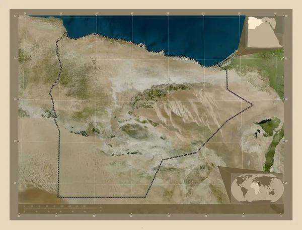 Matrouh Gubernator Egiptu Mapa Satelity Wysokiej Rozdzielczości Lokalizacje Dużych Miast — Zdjęcie stockowe