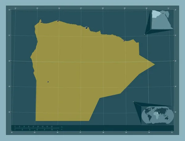 Matrouh Guvernör Egypten Fast Färgform Platser För Större Städer Regionen — Stockfoto