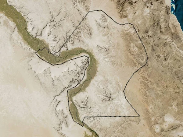 Qina Gobernación Egipto Mapa Satelital Baja Resolución — Foto de Stock