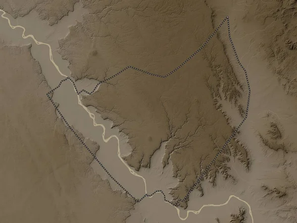 Сухадж Провинция Египет Карта Высот Окрашенная Сепиевые Тона Озерами Реками — стоковое фото