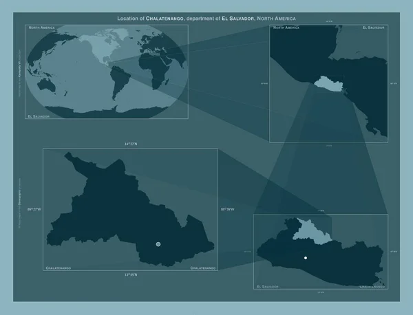 Chalatenango Департамент Сальвадору Діаграма Показує Розташування Регіону Мапах Великого Масштабу — стокове фото