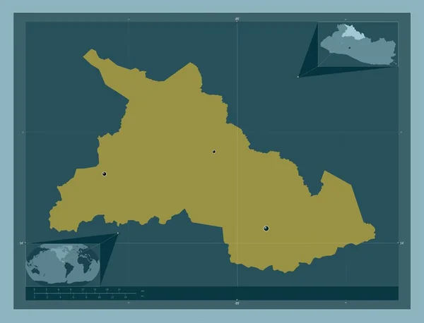 엘살바도르 지방이다 색깔의 지역의 도시들의 Corner Auxiliary Location — 스톡 사진