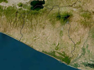 La Paz, El Salvador Departmanı. Düşük çözünürlüklü uydu haritası