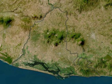 Usulutan, El Salvador Departmanı. Düşük çözünürlüklü uydu haritası