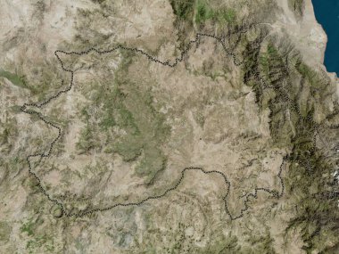 Debub, Eritre bölgesi. Yüksek çözünürlüklü uydu haritası