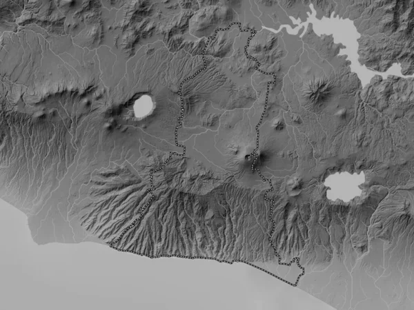 Лібертад Департамент Сальвадору Грайливою Картою Висот Озерами Річками — стокове фото