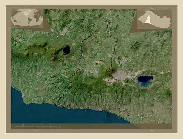 Λιμπερτάτ Υπουργείο Σαλβαδόρ Υψηλής Ανάλυσης Δορυφορικός Χάρτης Γωνιακοί Χάρτες Βοηθητικής — Φωτογραφία Αρχείου