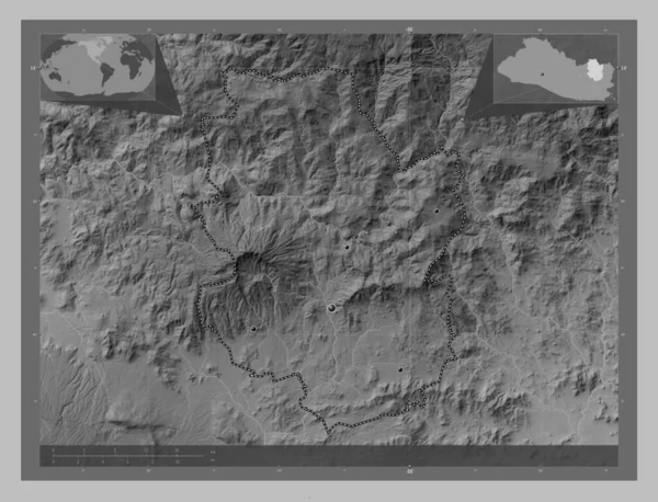Morazan Oddělení Salvadoru Výškové Mapy Jezery Řekami Umístění Velkých Měst — Stock fotografie