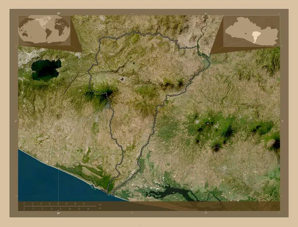 Сан Висенте Департамент Сальвадора Карта Спутника Низкого Разрешения Вспомогательные Карты — стоковое фото