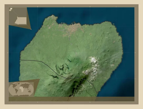 Bioko Norte Província Guiné Equatorial Mapa Satélite Alta Resolução Mapa — Fotografia de Stock