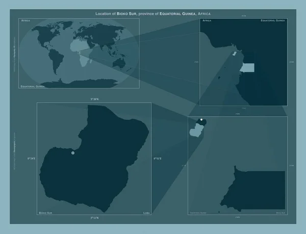 Bioko Sur Província Guiné Equatorial Diagrama Mostrando Localização Região Mapas — Fotografia de Stock