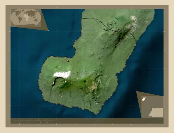 Bioko Sur Province Guinée Équatoriale Carte Satellite Haute Résolution Corner — Photo