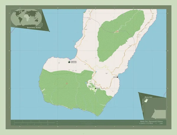 Bioko Sur Провінція Екваторіальна Гвінея Відкрита Карта Вулиць Місця Розташування — стокове фото