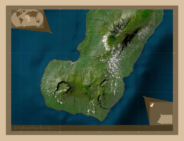 Bioko Sur Επαρχία Της Ισημερινής Γουινέας Δορυφορικός Χάρτης Χαμηλής Ανάλυσης — Φωτογραφία Αρχείου
