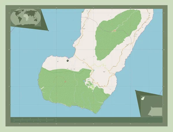 Биоко Сур Провинция Экваториальная Гвинея Карта Улиц Вспомогательные Карты Расположения — стоковое фото