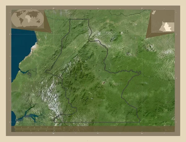 Centro Sur Provincie Equatoriaal Guinea Satellietkaart Met Hoge Resolutie Hulplocatiekaarten — Stockfoto